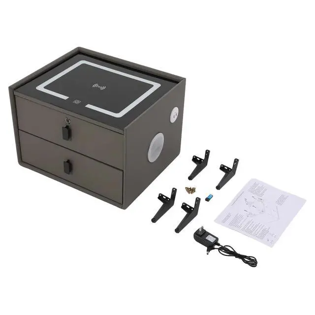 Alt view image 5 of 7 - Bluetooth Speaker Smart Bedside Table with Light USB& Wireless Charging