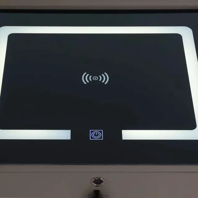 Alt view image 7 of 7 - Bluetooth Speaker Smart Bedside Table with Light USB& Wireless Charging