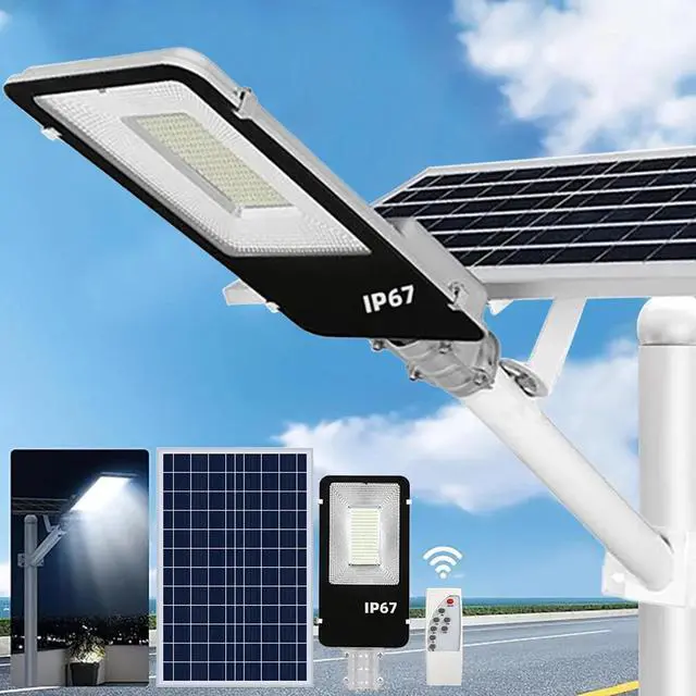 Alt view image 2 of 7 - 8000W LED Commercial Solar Street Light Dusk to Dawn Super Bright Lamp Outdoor