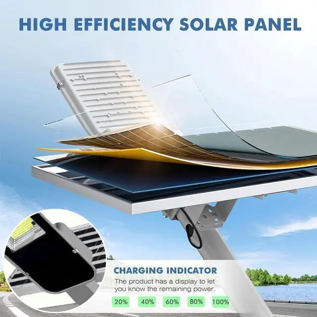 Alt view image 6 of 7 - Commercial Solar Street Lights Outdoor Dusk-to-Dawn Solar Hig Bright Aluminum