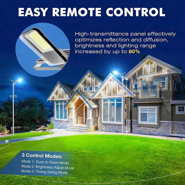 Alt view image 5 of 7 - Commercial Solar Street Lights Outdoor Dusk-to-Dawn Solar Hig Bright Aluminum