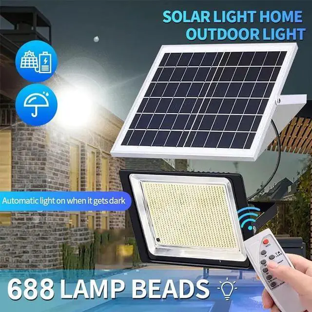 Alt view image 2 of 7 - 800W 688LED Solar Flood Light Outdoor Street Light Dusk to Dawn Flood Wall Lamp