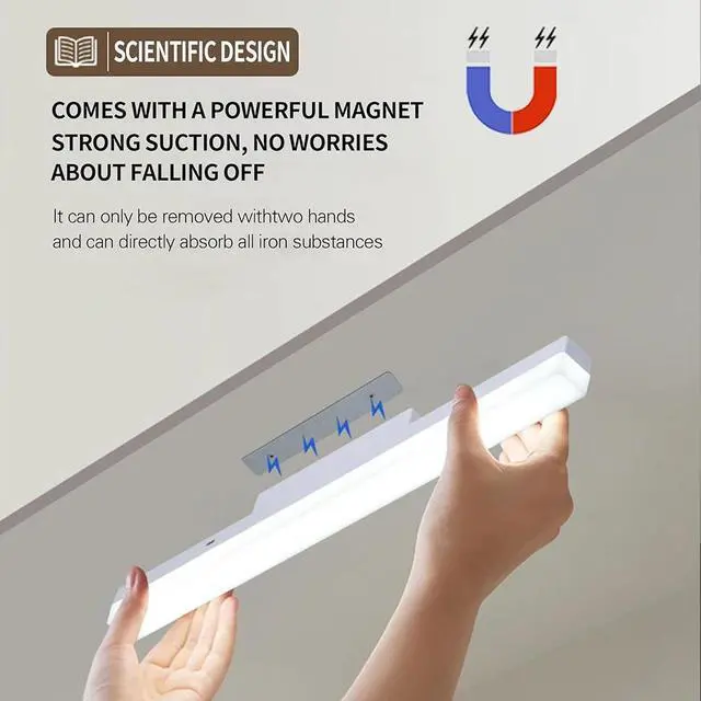 Alt view image 6 of 7 - Magnetic LED Light Bar, Under Cabinet Light Strip Rechargeable Dimmable Wireless