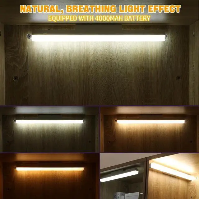 Alt view image 4 of 7 - Magnetic LED Light Bar, Under Cabinet Light Strip Rechargeable Dimmable Wireless