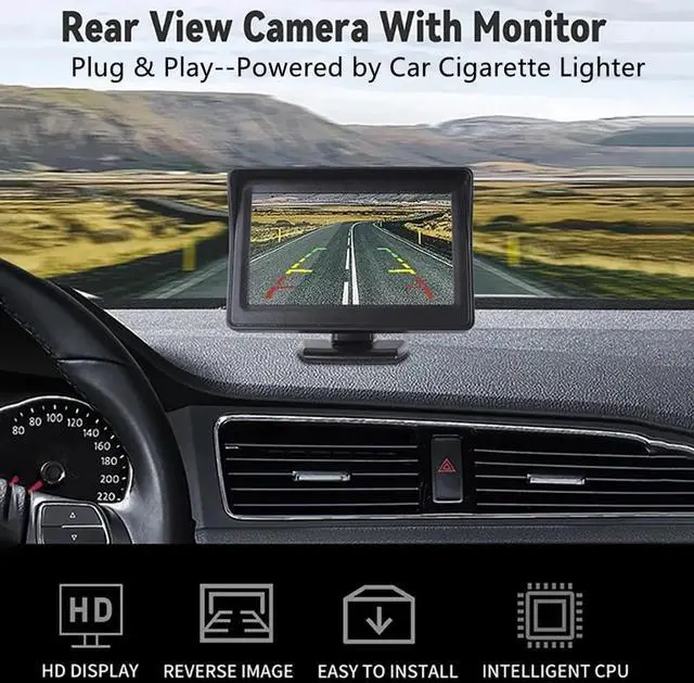Alt view image 5 of 7 - Car Rear View Backup Camera Cars HD Night Vision 4.3" Monitor Back Up Waterproof