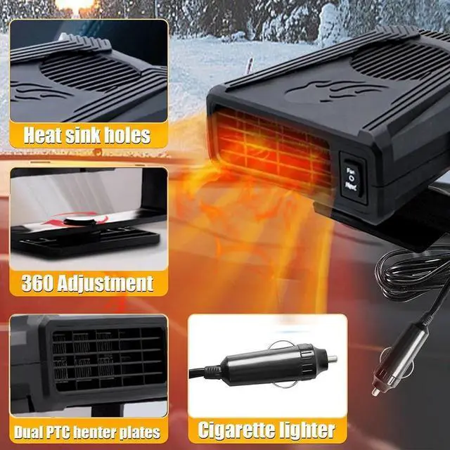Alt view image 7 of 7 - 150W Heater Portable Heating Cooling Fan Defroster Demister for Car Truck 12V