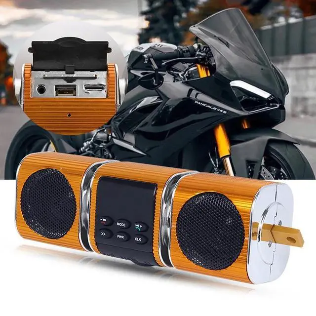 Alt view image 2 of 7 - Waterproof Bluetooth Motorcycle Stereo Speaker MP3 Audio System AUX USB FM Radio