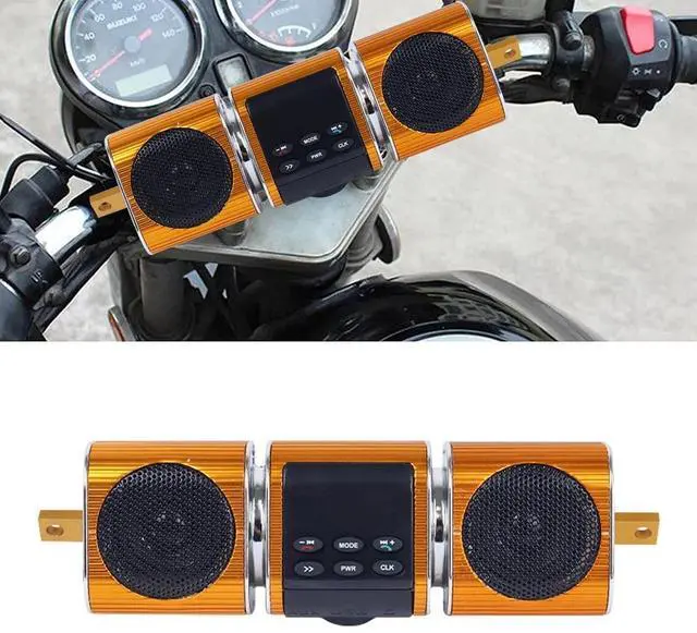 Alt view image 3 of 7 - Waterproof Bluetooth Motorcycle Stereo Speaker MP3 Audio System AUX USB FM Radio