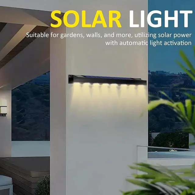 Alt view image 3 of 7 - 4 Pack LED Solar Power Fence Light Deck Door Wall Stair Step Outdoor Garden Lamp