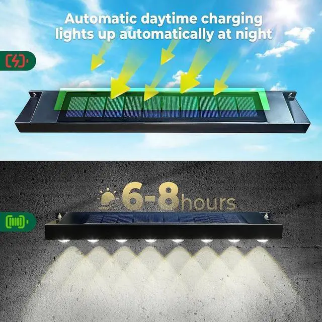 Alt view image 5 of 7 - 4 Pack LED Solar Power Fence Light Deck Door Wall Stair Step Outdoor Garden Lamp