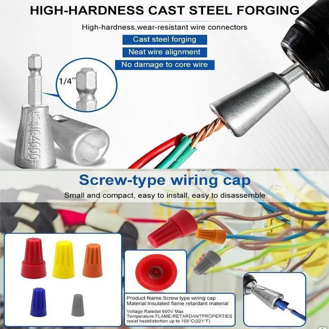 Alt view image 6 of 7 - Pelacables para herramientas de electricista de taladro, herramienta de torsión