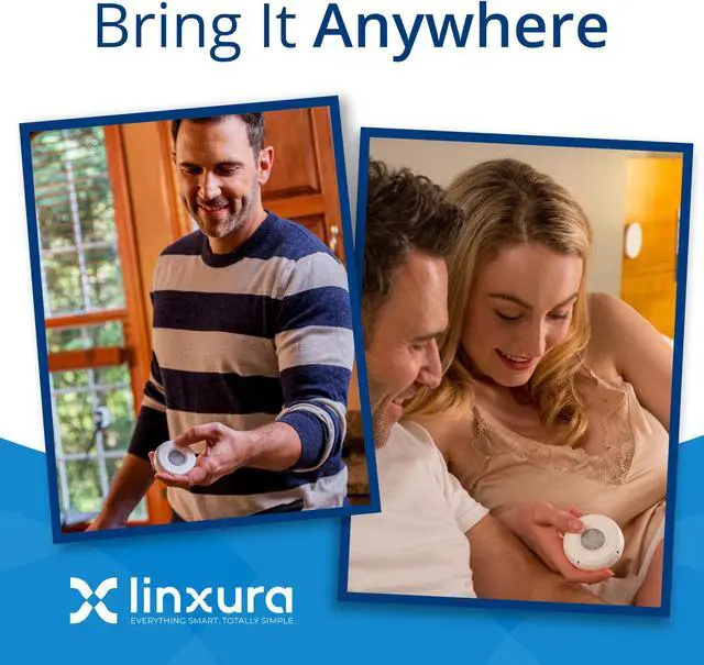 Alt view image 6 of 7 - Linxura Smart Home Controller - Wireless Smart Controller for Smart Devices - Compatible with Alexa & Google Home - Programmable & Customizable Buttons, E-Paper Screen, Click Wheel - Snow Pearl