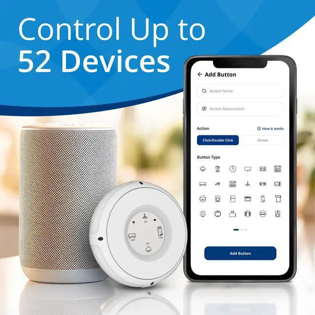Alt view image 2 of 7 - Linxura Smart Home Controller - Wireless Smart Controller for Smart Devices - Compatible with Alexa & Google Home - Programmable & Customizable Buttons, E-Paper Screen, Click Wheel - Snow Pearl