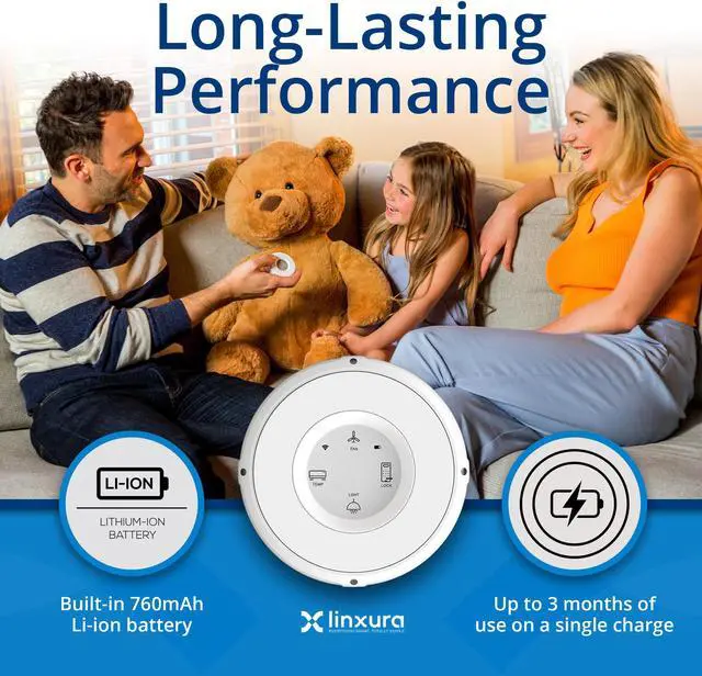 Alt view image 4 of 7 - Linxura Smart Home Controller - Wireless Smart Controller for Smart Devices - Compatible with Alexa & Google Home - Programmable & Customizable Buttons, E-Paper Screen, Click Wheel - Snow Pearl