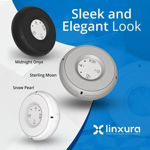Alt view image 7 of 7 - Linxura Smart Home Controller - Wireless Smart Controller for Smart Devices - Compatible with Alexa & Google Home - Programmable & Customizable Buttons, E-Paper Screen, Click Wheel - Snow Pearl