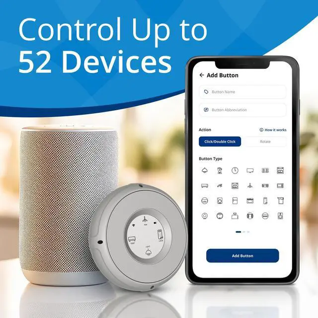 Alt view image 2 of 7 - Linxura Smart Home Controller - Wireless Smart Controller for Smart Devices - Compatible with Alexa & Google Home - Programmable & Customizable Buttons, E-Paper Screen, Click Wheel - Sterling Moon