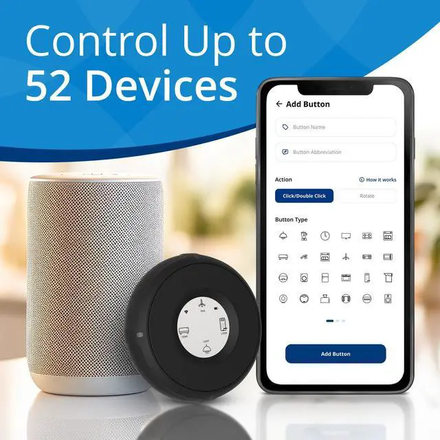 Alt view image 2 of 7 - Linxura Smart Home Controller - Wireless Smart Controller for Smart Devices - Compatible with Alexa & Google Home - Programmable & Customizable Buttons, E-Paper Screen, Click Wheel - Midnight Onyx