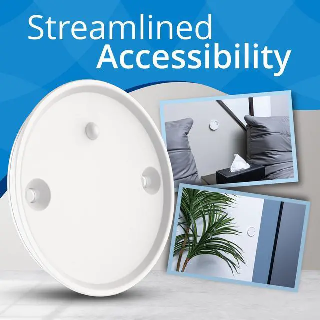 Alt view image 2 of 7 - Linxura Wall Mount - Magnetic Holder Smart Device Controller- Wall-Mounted Magnetic Dock with 3M Self-Adhesive Tape & Mounting Screws Included - Quick & Easy Installation - Snow Pearl