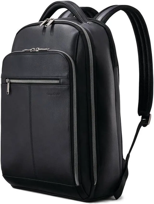 Alt view image 7 of 7 - samsonite classic leather backpack, black, one size
