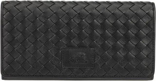 Main image of Mancini Basket Weave RFID Secure Trifold Wallet