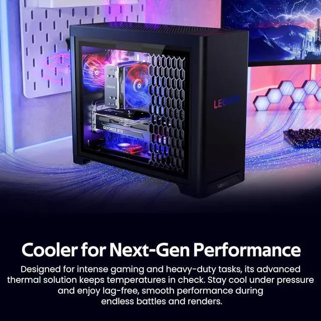 Alt view image 6 of 7 - Lenovo Legion Tower 5i Gaming Desktop PC Intel Ultra 7 265F, GeForce RTX 5070 12GB, 16GB DDR5, 1TB PCIe SSD, WiFi 6E, RGB Cooling, Windows 11 Pro