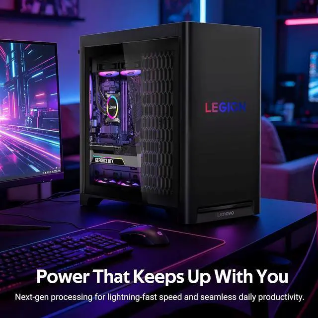Alt view image 7 of 7 - Lenovo Legion Tower 5i Gaming Desktop PC Intel Ultra 7 265F, GeForce RTX 5070 12GB, 16GB DDR5, 1TB PCIe SSD, WiFi 6E, RGB Cooling, Windows 11 Pro