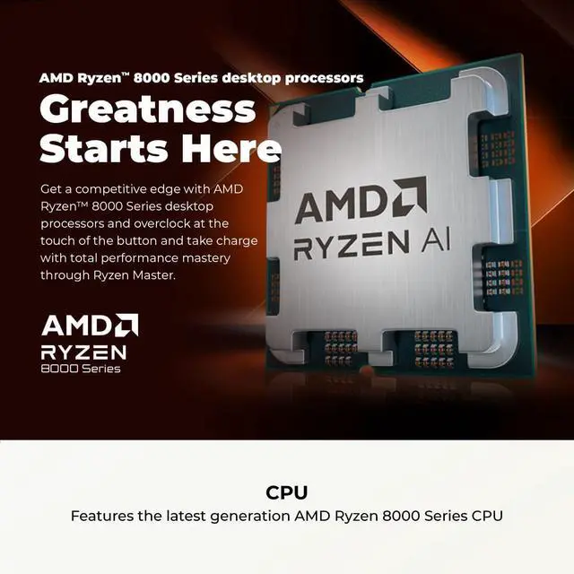 Alt view image 6 of 7 - CyberPowerPC Gamer Master Gaming Desktop PC AMD Ryzen 7 8700F, GeForce RTX 5060 Ti 8GB, 16GB DDR5, 1TB PCIe SSD, WiFi, Windows 11 Home