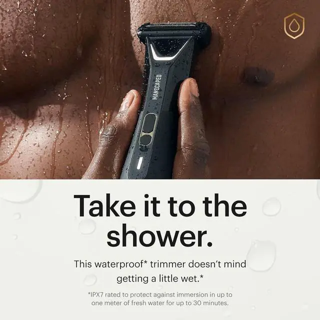 Alt view image 3 of 7 - MANSCAPED The Lawn Mower 5.0 Ultra Groin & Body Hair Trimmer for Men Waterproof USB-C Rechargeable Dual SkinSafe Blade System with LED Light Travel Pouch Tuxedo Black