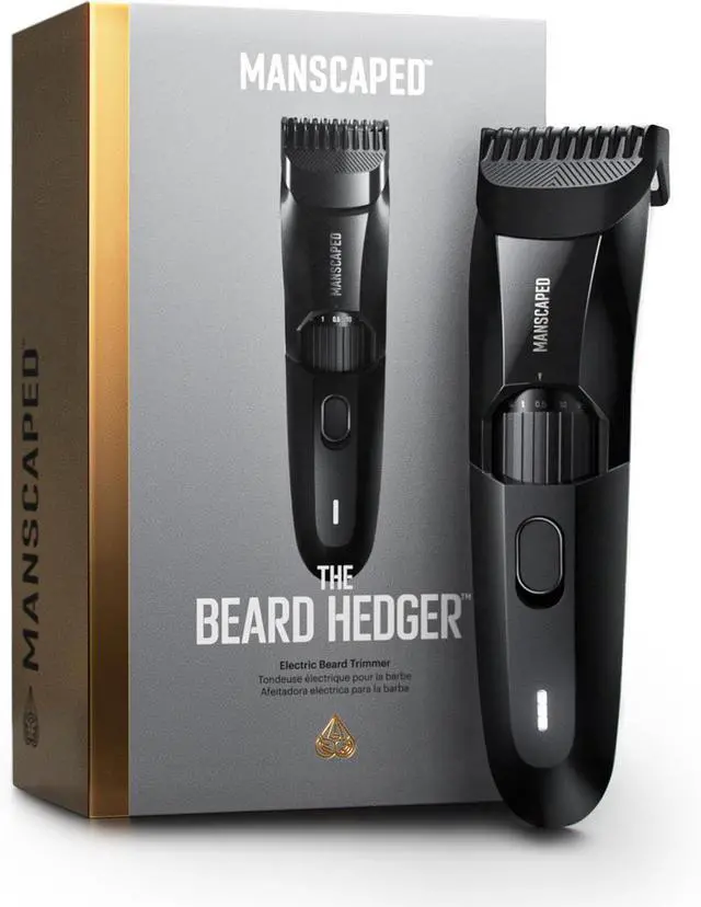Main image of MANSCAPED The Beard Hedger Premium Beard Trimmer for Men Cordless Waterproof Beard Trimmer with 20 Length Settings Titanium Coated T Blade USB-C Rechargeable Black