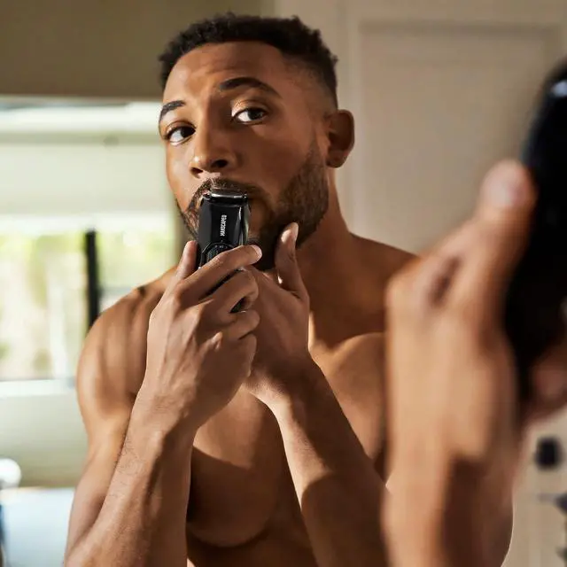 Alt view image 5 of 7 - MANSCAPED The Beard Hedger Premium Beard Trimmer for Men Cordless Waterproof Beard Trimmer with 20 Length Settings Titanium Coated T Blade USB-C Rechargeable Black