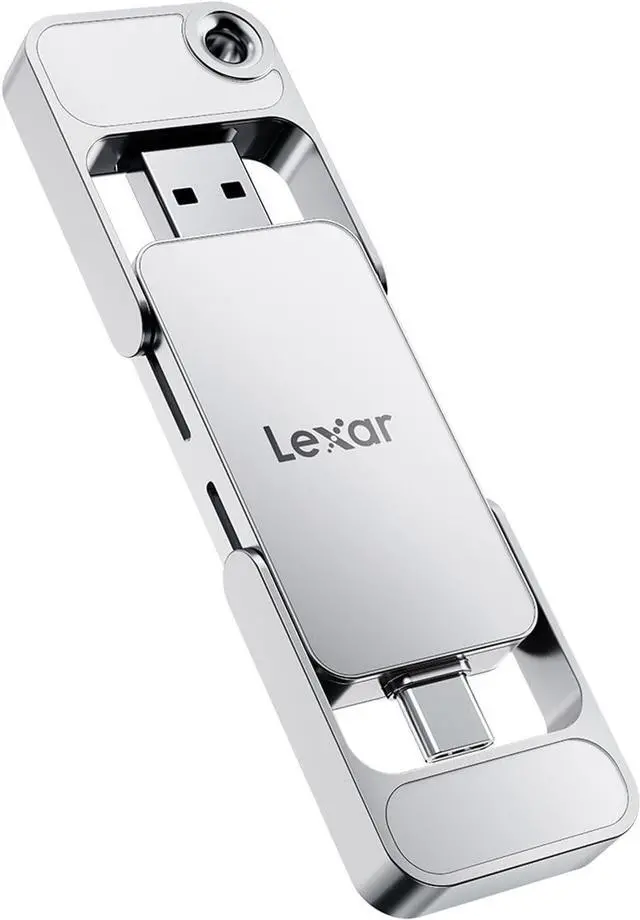 Main image of Lexar D70E 512GB Dual Drive External Portable SSD USB 3.2 Gen 2 USB-C USB-A Silver
