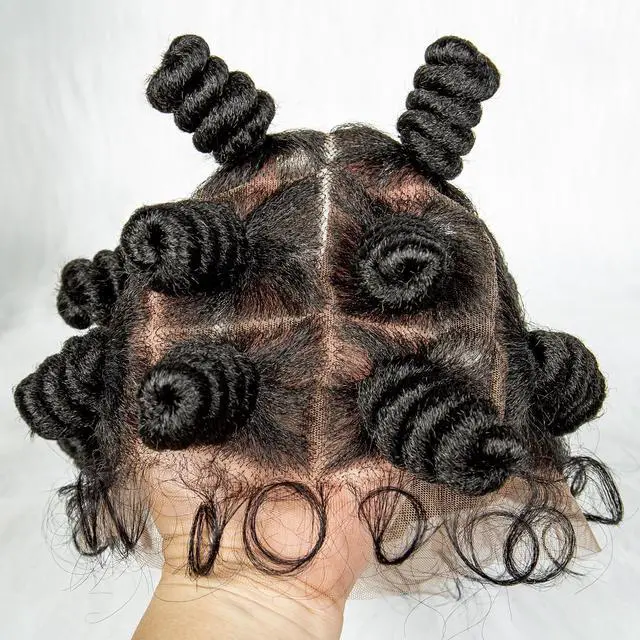 Alt view image 5 of 7 - Knotless Braids Wig Synthetic Box Braided Hair Twist Braided Buns Wig Full Lace African Braiding Hair For Black Women