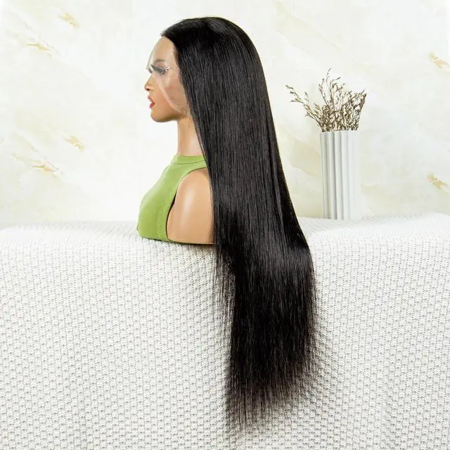 Alt view image 5 of 7 - 180% Density Straight 13*4 Front Lace Human Hair Wigs Natural Color Human Hair Wigs For Women Girls 8-40 Inch 8"