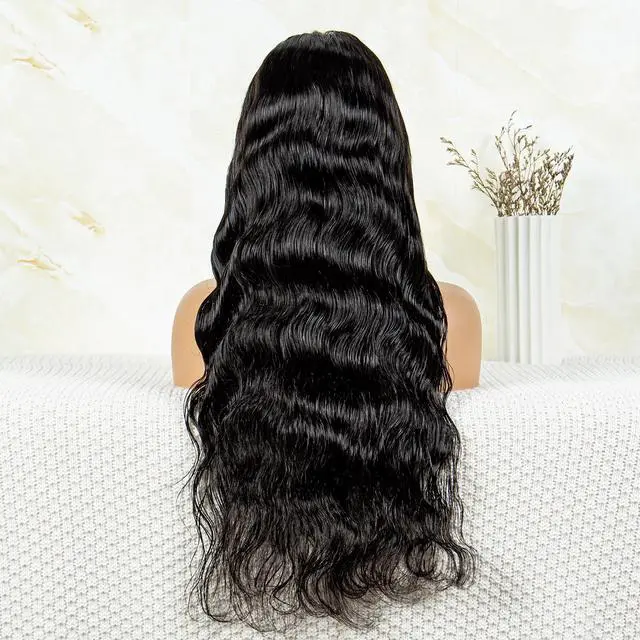 Alt view image 4 of 7 - 180% 13*4 HD Lace Body Wave Human Hair Wigs Fro Women 8-40 Inch  Human Hair Wigs Natural Color 8"