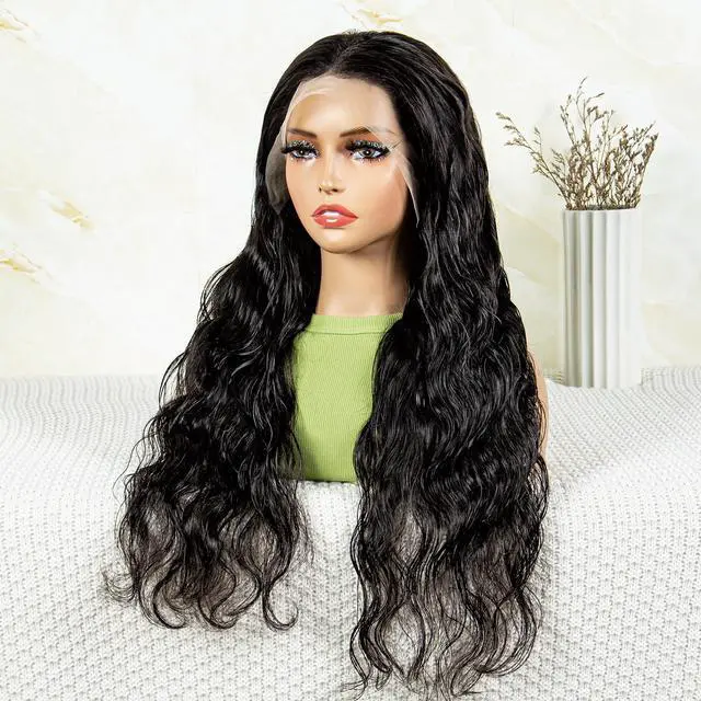 Alt view image 3 of 7 - 180% 13*4 HD Lace Body Wave Human Hair Wigs Fro Women 8-40 Inch  Human Hair Wigs Natural Color 8"