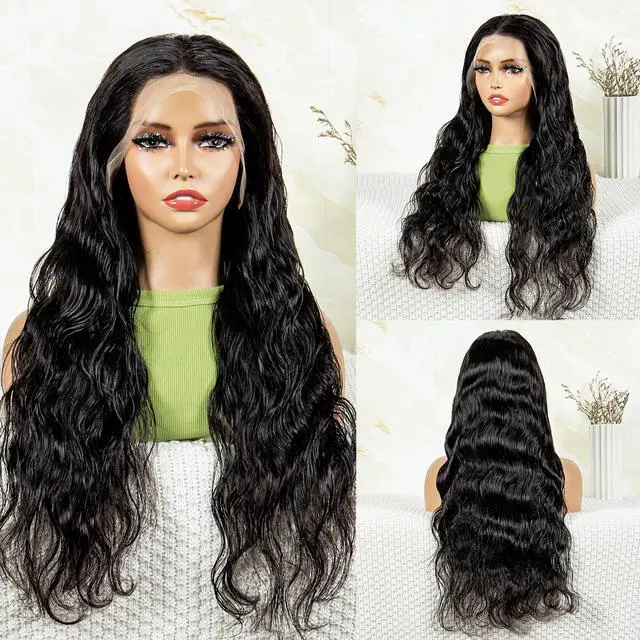 Main image of 180% 13*4 HD Lace Body Wave Human Hair Wigs Fro Women 8-40 Inch  Human Hair Wigs Natural Color 8"
