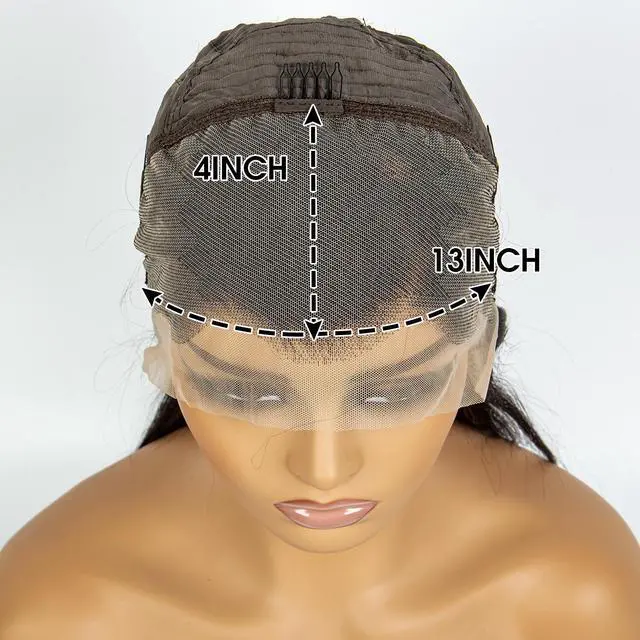 Alt view image 7 of 7 - 180% 13*4 HD Lace Body Wave Human Hair Wigs Fro Women 8-40 Inch  Human Hair Wigs Natural Color 8"