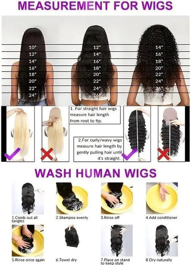 Alt view image 7 of 7 - 180% Density 13*4 Lace Front Human Hair Wig Deep Wave Lace Front Human Hair Wigs For Women Deep Curly Pre Plucked With Baby Hair Brazilian Virgin Human Hair Wigs Natural Color 8"