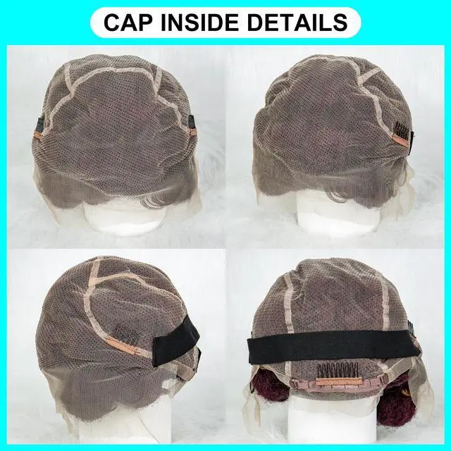 Alt view image 7 of 7 - New Style Bantu Knot Braided Wigs Synthetic HD Full Lace Wig For Women Afrian Braid Braiding Hair Knotless Box Braids Wigs Gradient burgundy