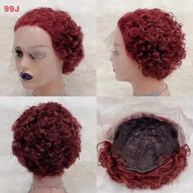 Alt view image 5 of 7 - Lace Front Wigs Sedittyhair Short Curly Wigs For Black Women Human Hair 13X1 HD Lace Front Wigs Human Hair Glueless Human Hair Wigs Pre Plucked Bleached Knots Wig With Hand Tied Hairline (6Inch,NC)