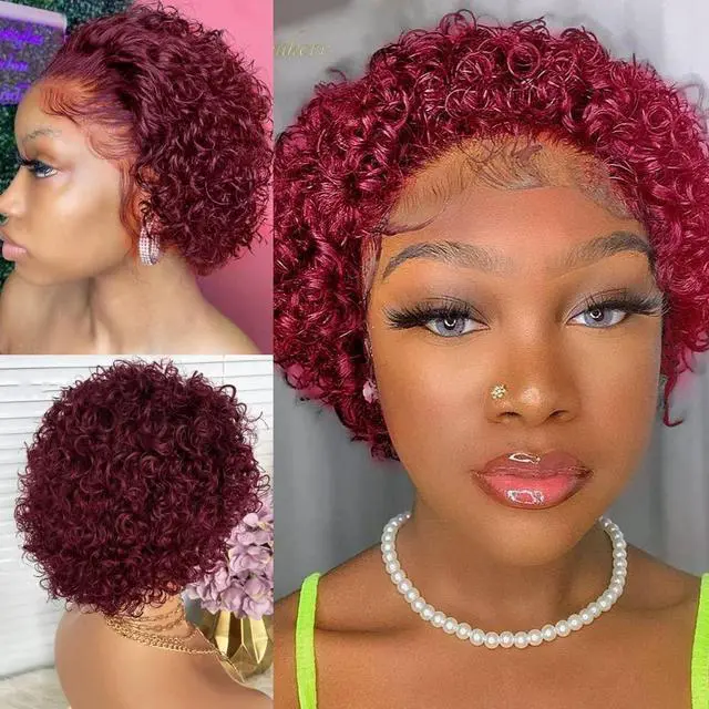 Main image of Lace Front Wigs Sedittyhair Short Curly Wigs For Black Women Human Hair 13X1 HD Lace Front Wigs Human Hair Glueless Human Hair Wigs Pre Plucked Bleached Knots Wig With Hand Tied Hairline (6Inch,NC)