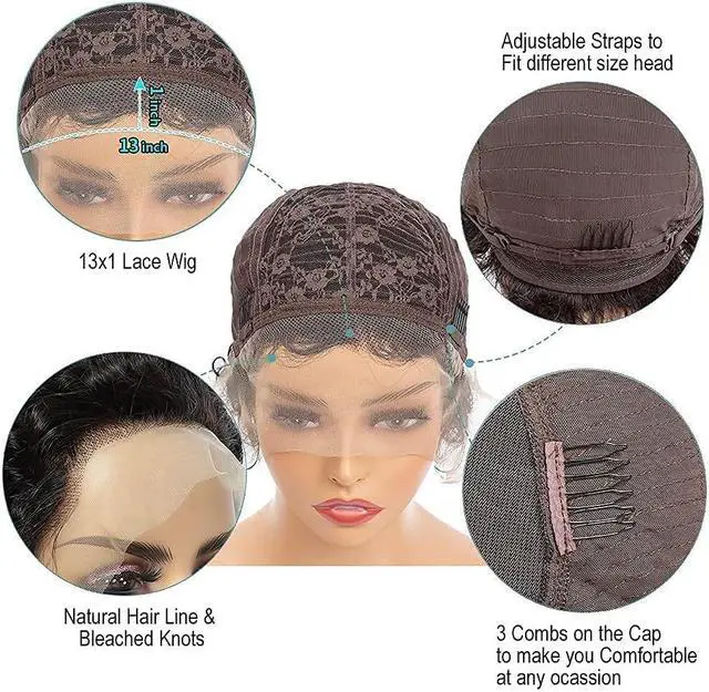 Alt view image 5 of 5 - Pixie Cut Lace Front Wigs Sedittyhair Short Curly Wigs For Black Women Human Hair 13X1 HD Brazilian Virgin Human Hair Wigs Glueless Human Hair Wigs Pre Plucked Bleached Knots Wig With Natural Hairline