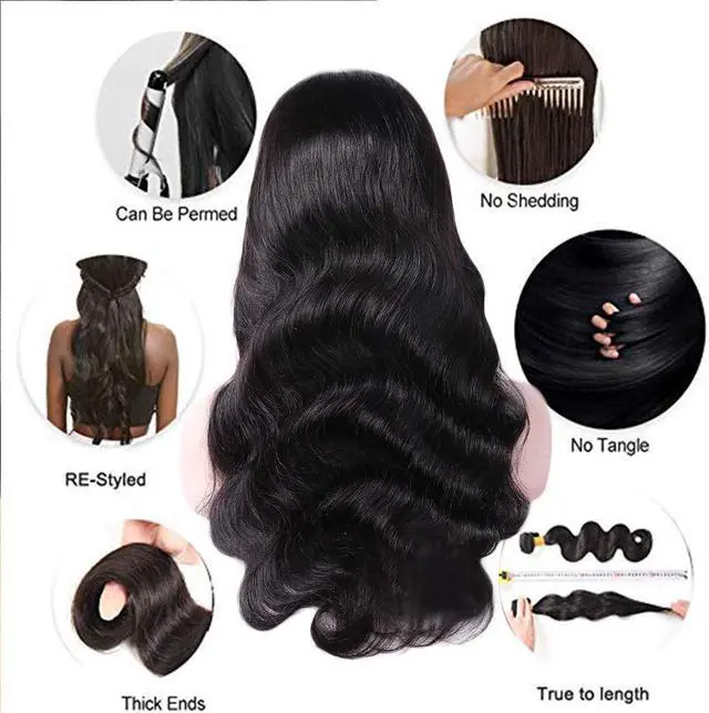 Alt view image 4 of 7 - Lace Front Wigs Human Hair Grade 10A Body Wave Pre Plucked 13x4 Transparent Lace Frontal Wig with Baby Hair 150% Density Brazilian Lace Front Human Hair MALAIKA Wigs for Black Women (18inch,Natural Co