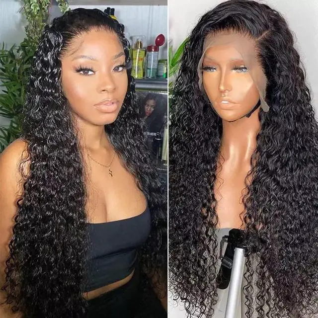 Main image of Lace Front Wigs Human Hair MALAIKA Grade 10A 13x4 Deep Wave Lace Closure Wigs for Black Women 150% Density Brazilian Virgin Human Hair Wigs Pre Plucked with Baby Hair (20 Inch,Natural Color)