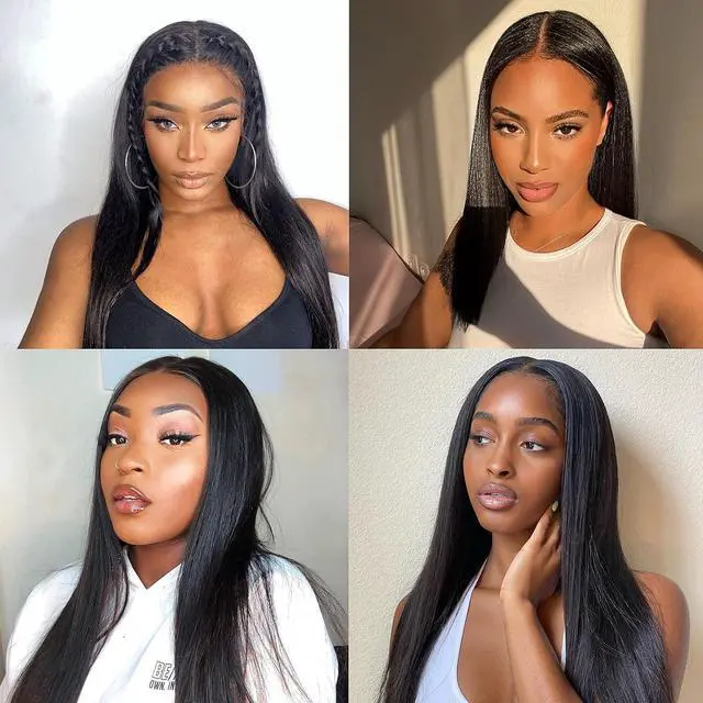 Alt view image 2 of 7 - Lace Front Wigs Human Hair Grade 10A 13x4 Straight Lace Closure Wigs for Black Women 150% Density Brazilian Virgin Human Hair Wigs Pre Plucked with Baby Hair (20 Inch,Natural Color)