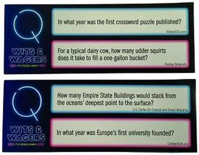 Alt view image 3 of 6 - Wits & Wagers Vegas Board Game