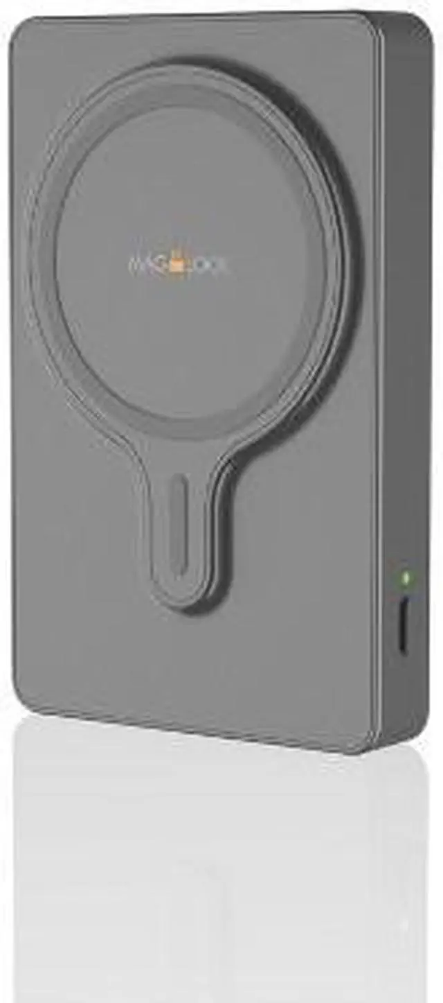 Main image of myCharge Maglock 6k 6000mAh/12W Wireless Charger + USB-C Port Power Bank  Graphite Gray