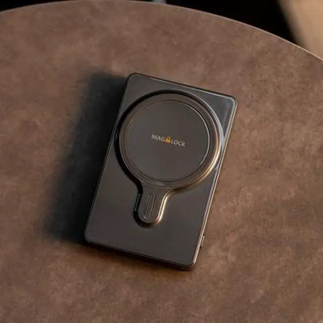 Alt view image 3 of 3 - myCharge Maglock 6k 6000mAh/12W Wireless Charger + USB-C Port Power Bank  Graphite Gray