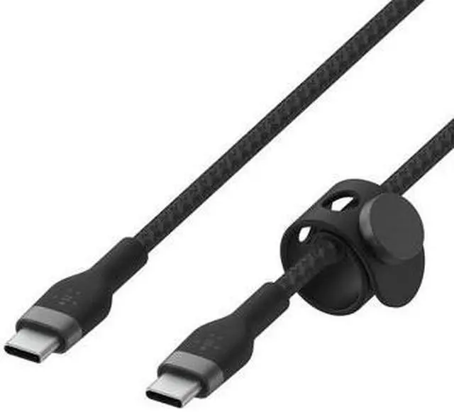 Alt view image 2 of 7 - Belkin BoostCharge Pro Flex USB-C Cable with USB-C Connector 10' Cable + Strap - Slate