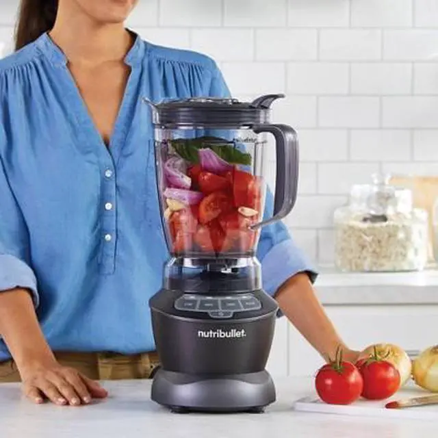 Alt view image 7 of 7 - NutriBullet NBF50400 4 Speed Full Size Blender - 1200 Watt - 640z - Dark gray
